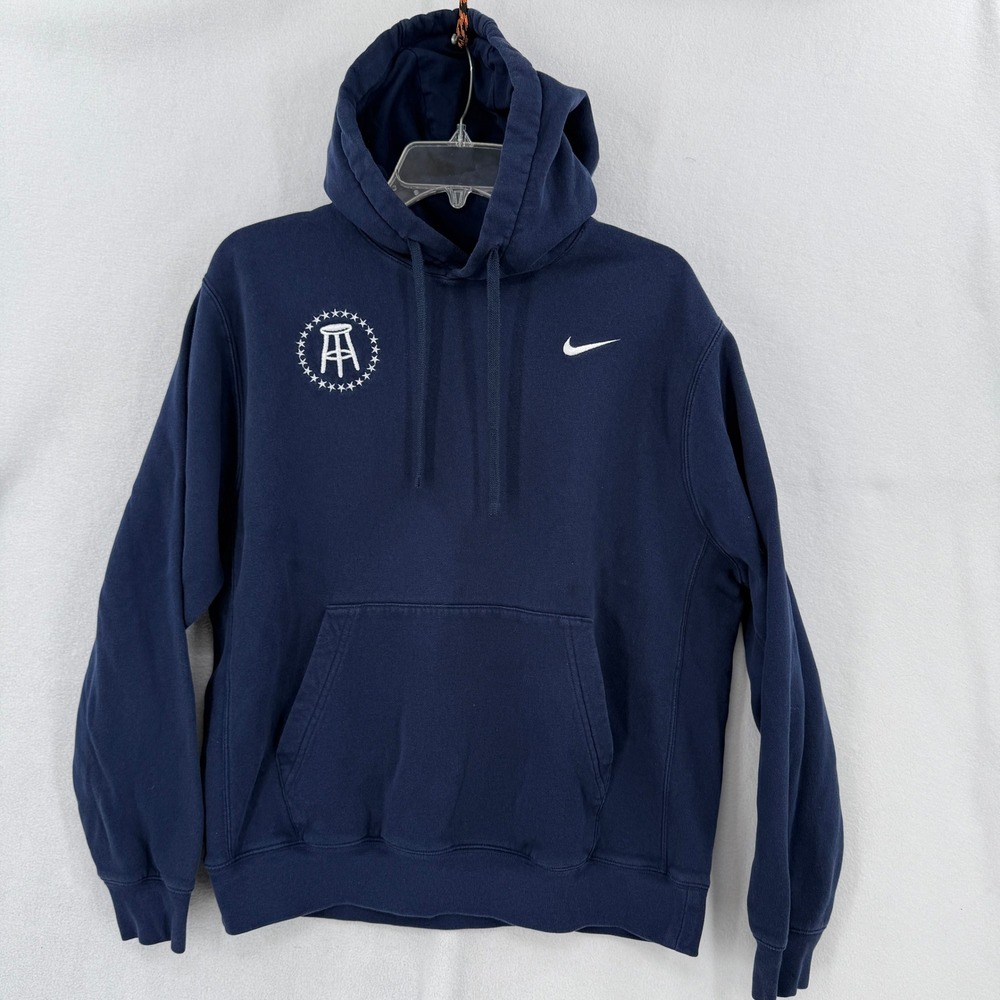 Nike Barstool Sports Hoodie Men M  Blue Embroidered Fleece Pullover CJ1611-419